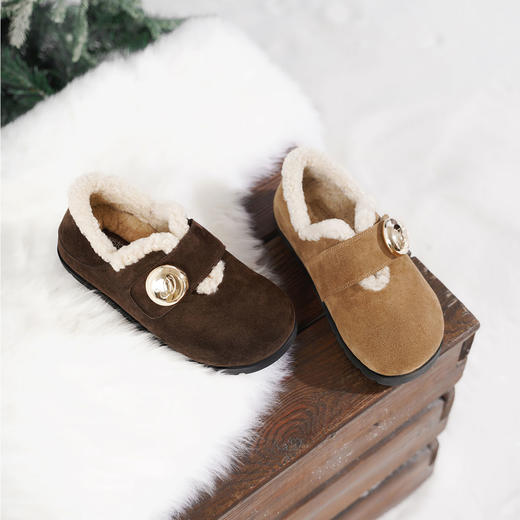 Westory2025年冬季平底圆头勃肯鞋内里加厚羊毛深口单鞋毛毛鞋W25DM86311 商品图0