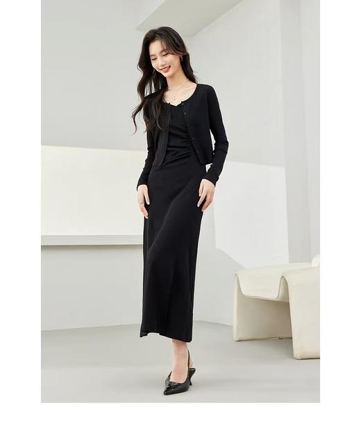 超好看哦！！677套装女秋装搭配一整套高级感上衣+吊带裙两件套-喜出 商品图2