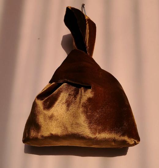 盛唐牡丹 | 手拿包（棕色丝绒） 商品图0