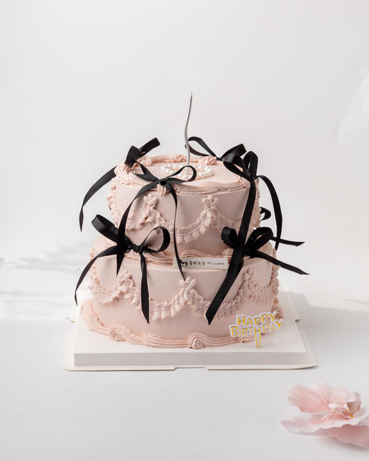 双层芭蕾风生日蛋糕 商品图0