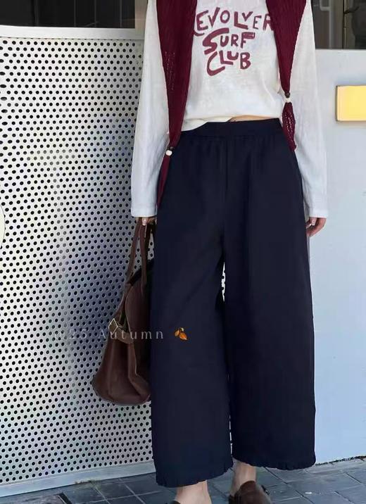 双十一特卖！！B017高品质裤脚花边秋季新款显瘦九分裤-喜出 商品图2