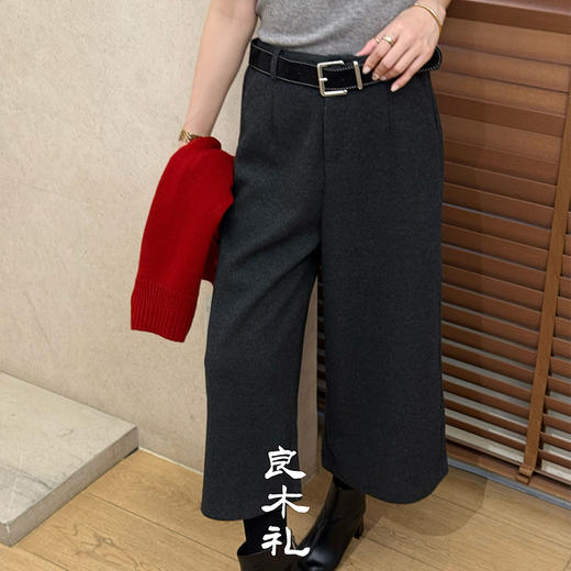 【预售7天】良木礼毛呢八分裤（小灰灰）（腰带）（D25102847） 商品图3