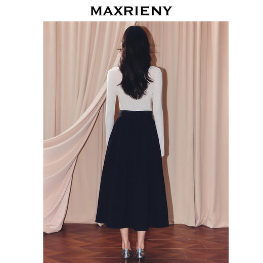 MAXRIENY璀璨烫钻半高领套头羊毛混纺针织毛衫25冬款内搭打底上衣(货号:MF86SW514) 商品图3