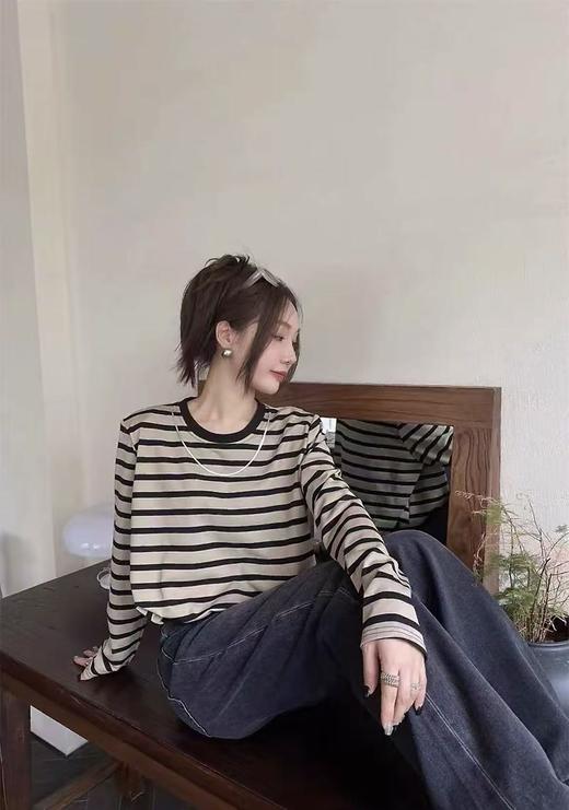 【自营】12.12错过没有！清货不退退货勿拍！！1805花苞短款长袖内里网纱不扎T恤-喜出 商品图2