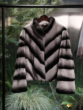 盛唐婧 | 水貂毛皮草外套-黑白条纹