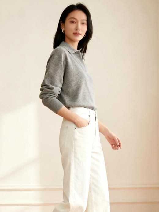 AM路卡西	知性翻领V领针织衫100%羊毛	DF8810033 商品图1