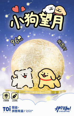 TOi图益 线条小狗 拼个大球 小狗望月 亚克力3d拼图