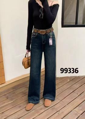 🔥实物比模特图好看【休闲裤】99336密密绒秋冬厚款牛仔裤-喜出