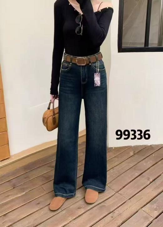 🔥实物比模特图好看【休闲裤】99336密密绒秋冬厚款牛仔裤-喜出 商品图0