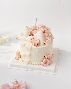 玫瑰之约浪漫少女鲜花蛋糕(百分百动物奶油）