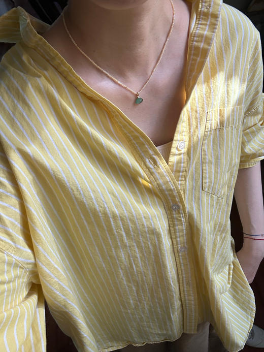 SpoiledBrat Jewelry18k金欧珀 西瓜碧玺 贝壳形状项链 商品图2