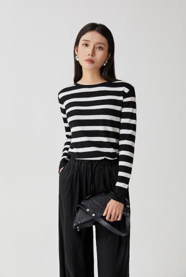 AM路卡西	条纹毛衫 扬子2/60支100%羊毛	DD3810250 商品图0