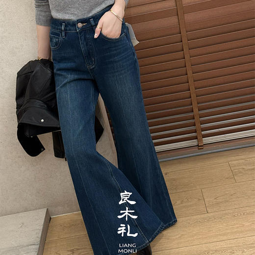 【特价不退换】【预售7天/加绒】良木礼微喇牛仔裤（大高高）（D25103857） 商品图0