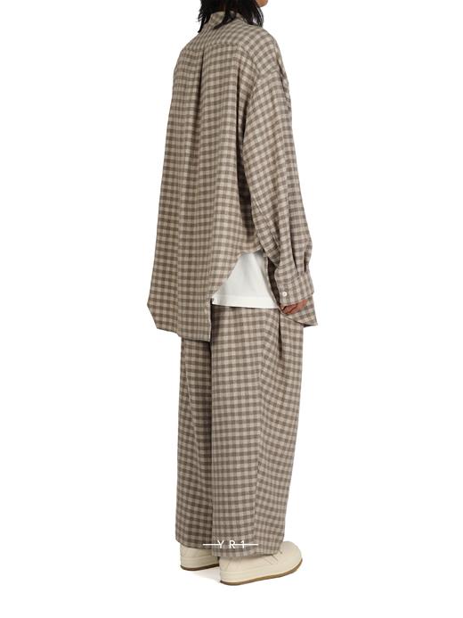 Hed Mayner | 米色兜领格子衬衫 商品图3