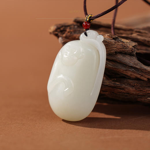 「年礼优选」【灵猴献瑞】羊脂白玉挂件 商品图1