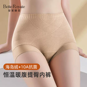 【2条装】皇家丽美女士内裤 海岛绒 + 10A 抗菌桑蚕丝里裆 保暖恒温暖腹提臀双层收腹无痕不夹臀内裤DKM1466