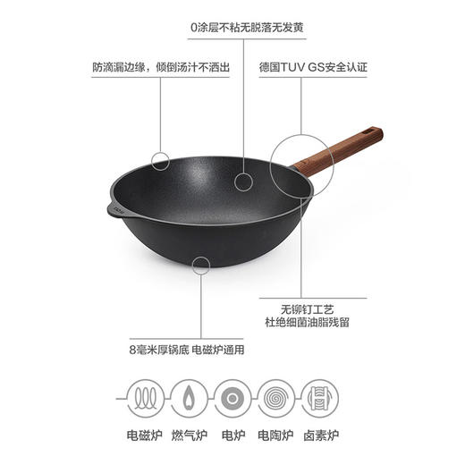 WOLL纯臻钻石QXR中式炒锅30CM-YHD 商品图3
