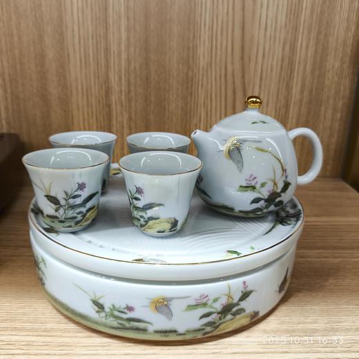蝶恋花陶瓷茶具套装中式手绘功夫茶具景德镇家用茶壶茶杯礼盒送礼成艺蝶恋花福缘小茶盘6入 商品图0