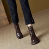 西村名物2025年冬季新款欧美复古厚底粗跟圆头短筒靴马丁靴X904341 商品缩略图1
