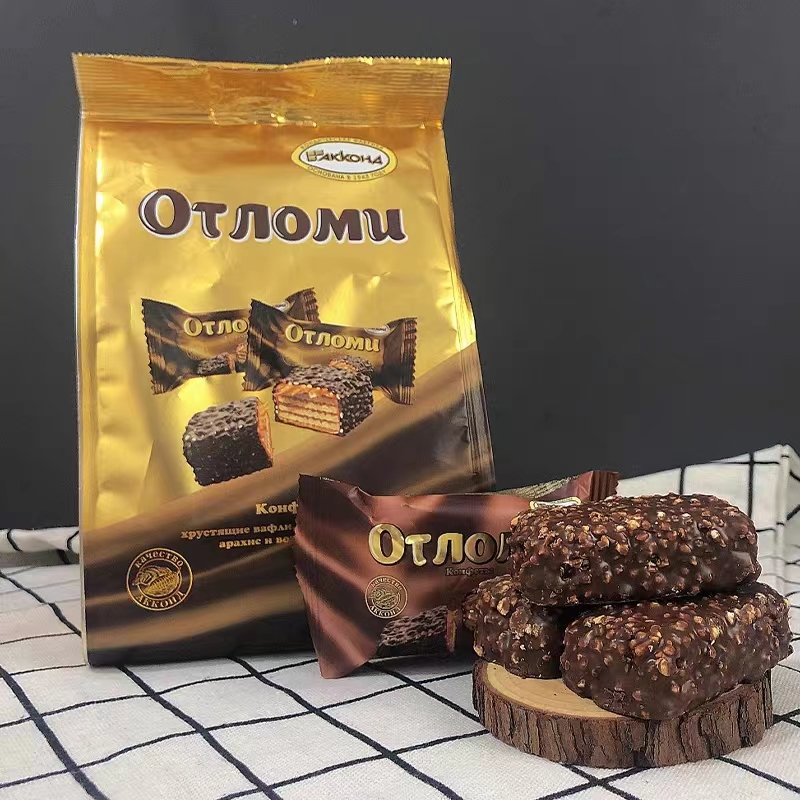俄罗斯进口阿孔特牌奥特巧克力味涂层威化饼干260g