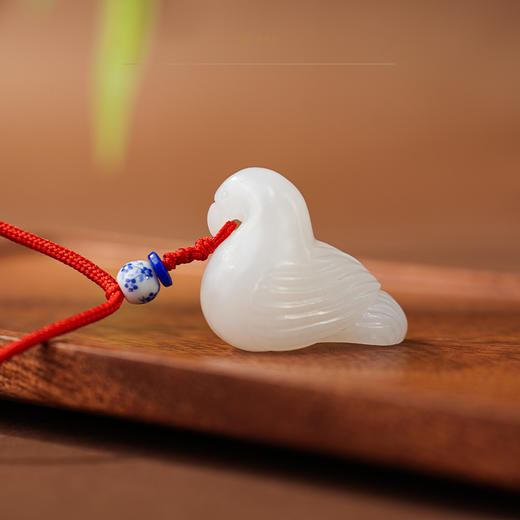 「年礼优选」【灵鸽佑安】羊脂白玉挂/小把件 商品图4