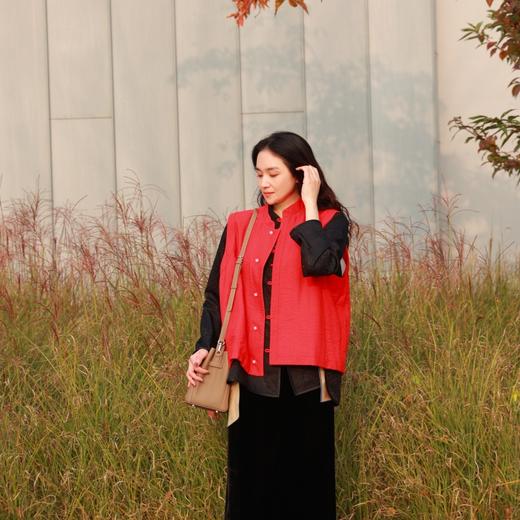 【抖音专属】新中式棉马甲（22804060丹雘-结缘款） 商品图1