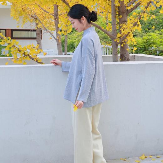 【抖音专属】立领衬衣（22810120-青鸾） 商品图3