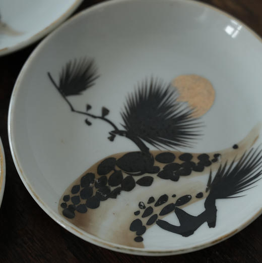 日本明治时期手绘老松图碟 釉上彩 X1345 商品图2