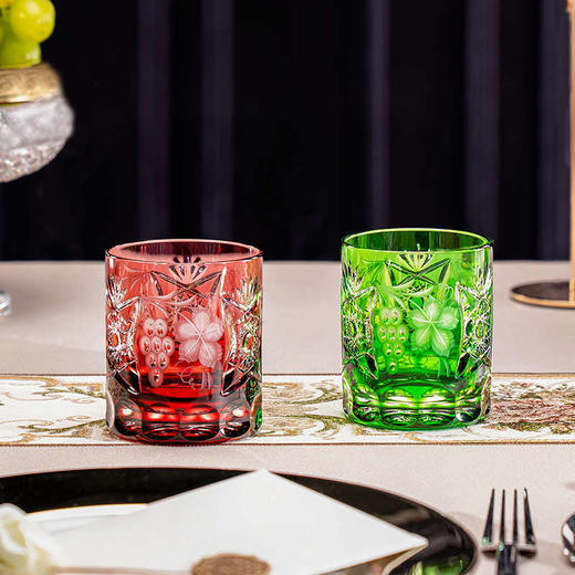 德国进口Arnstadt葡萄系列水晶威士忌酒杯手工雕刻高端玻璃杯礼盒宝石红葡萄威士忌单只礼盒300ml 商品图3