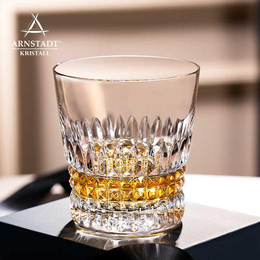 德国水晶杯进口洋酒杯ARNSTADT手工切子高级感礼盒精致威士忌酒杯安斯特帝国威士忌杯350ml古典酒樽750ml 商品图2