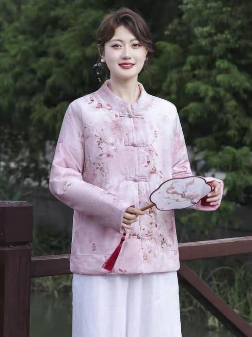 2026元旦回馈！！最后数量，即将下架【棉服】100%棉纱款！！新中式国风2025秋冬宽松大码薄款棉服外套-喜出 商品图2