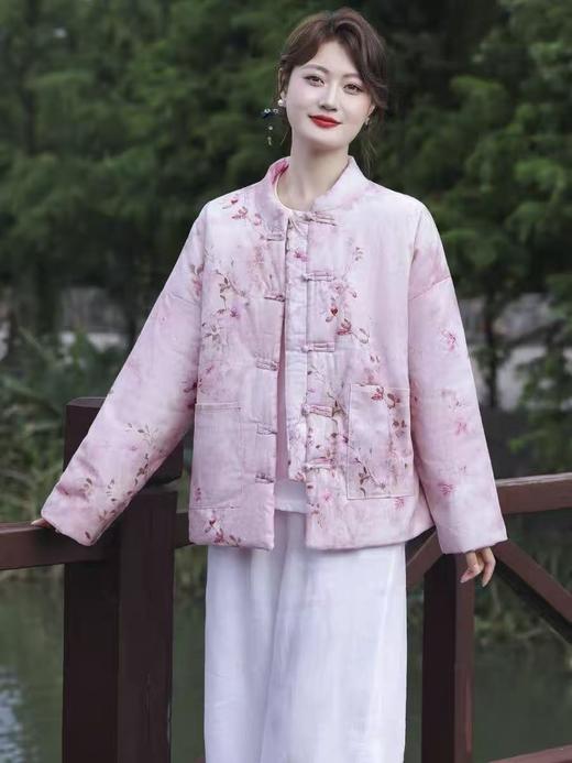 2026元旦回馈！！最后数量，即将下架【棉服】100%棉纱款！！新中式国风2025秋冬宽松大码薄款棉服外套-喜出 商品图1