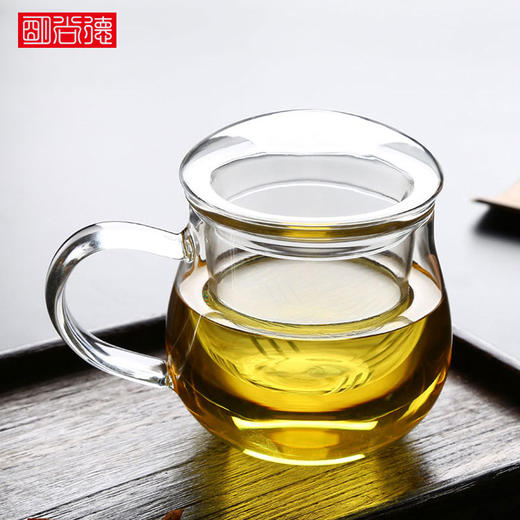 高硼硅玻璃耐高温茶水分离泡茶杯子办公家用过滤茶杯三件杯TB006璃匠泡茶杯360ml 商品图0