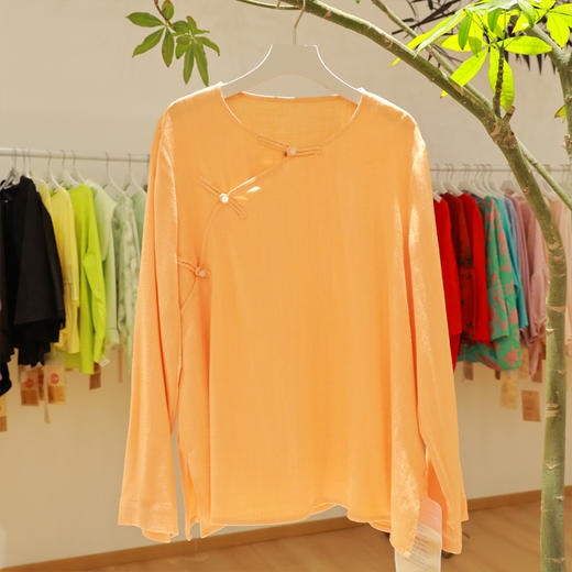 【抖音专属】新中式衬衣（25808209-赪霞） 商品图0