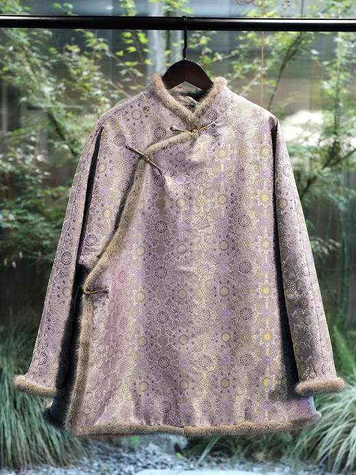 盛唐婧 | 新中式宋锦拼水貂夹棉太太服 商品图0
