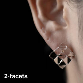 订购20周到｜BUBUN-blur #8 2facets-冷工玻璃 耳环［日本设计师］