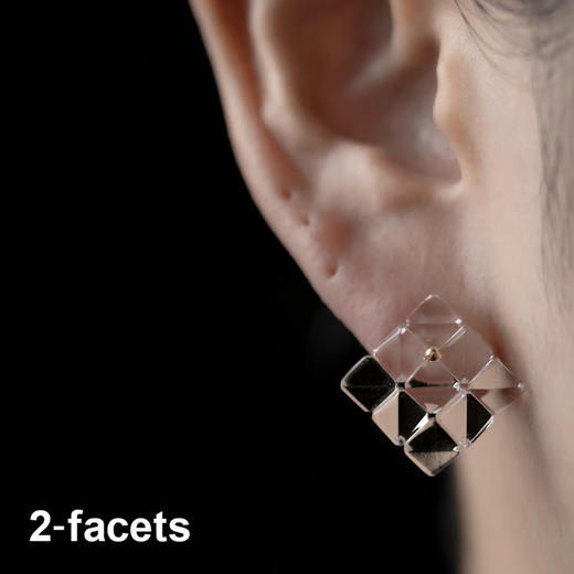 订购20周到｜BUBUN-blur #8 2facets-冷工玻璃 耳环［日本设计师］ 商品图0
