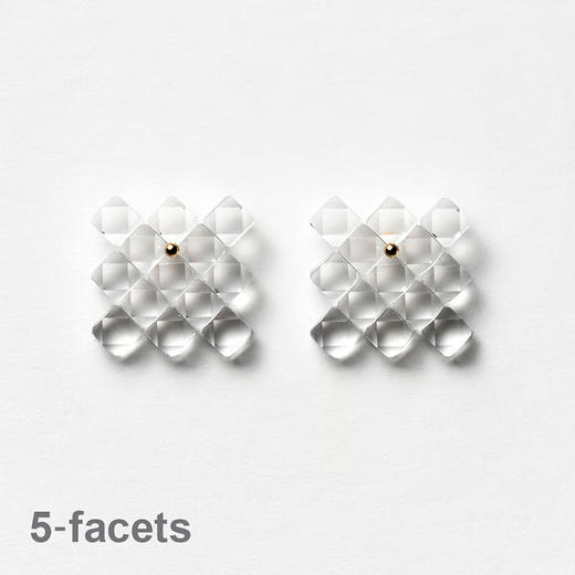 订购20周到｜BUBUN-blur #4 5facets-冷工玻璃 耳环［日本设计师］ 商品图1