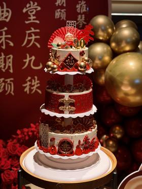 【三层祝寿蛋糕 888】祝寿蛋糕公仔可以换-鲜果奶油蛋糕