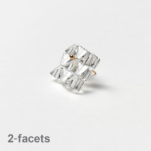 订购20周到｜BUBUN-blur #8 2facets-冷工玻璃 耳环［日本设计师］ 商品图3