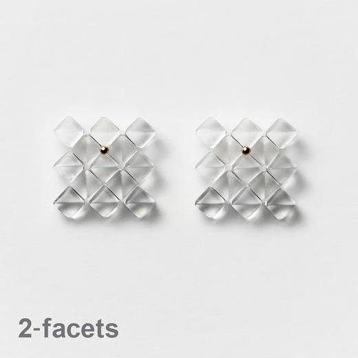 订购20周到｜BUBUN-blur #4 2facets-冷工玻璃 耳环［日本设计师］ 商品图1