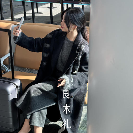 【特价不退换】【预售7天】良木礼牦牛绒大衣（围巾）（D8201） 商品图9