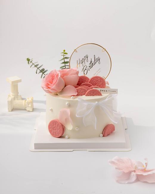 粉色奥利奥鲜花玫瑰蛋糕 商品图0