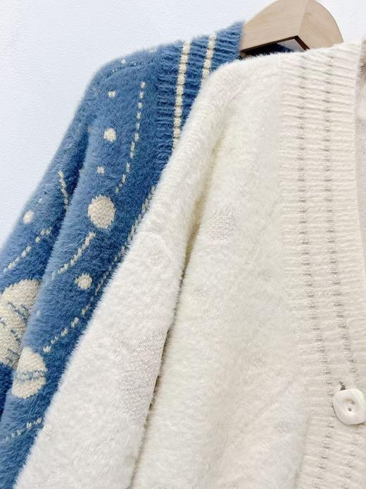 1200g 这也太厚实了！！ 不起球！高克重仿水貂绒开衫中长款针织开衫-喜出 商品图4