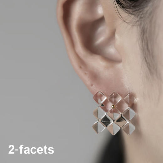 订购20周到｜BUBUN-blur #4 2facets-冷工玻璃 耳环［日本设计师］ 商品图0