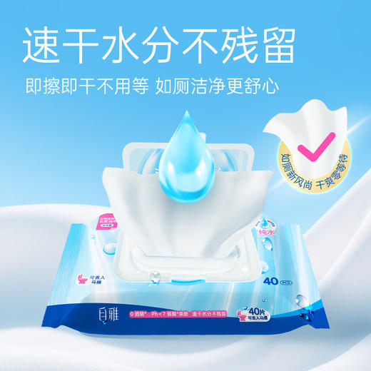 建发出品 自雅40片纯水湿厕纸200mm*150mm*40片/包  YPC040 商品图2