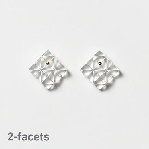 订购20周到｜BUBUN-blur #8 2facets-冷工玻璃 耳环［日本设计师］ 商品图1