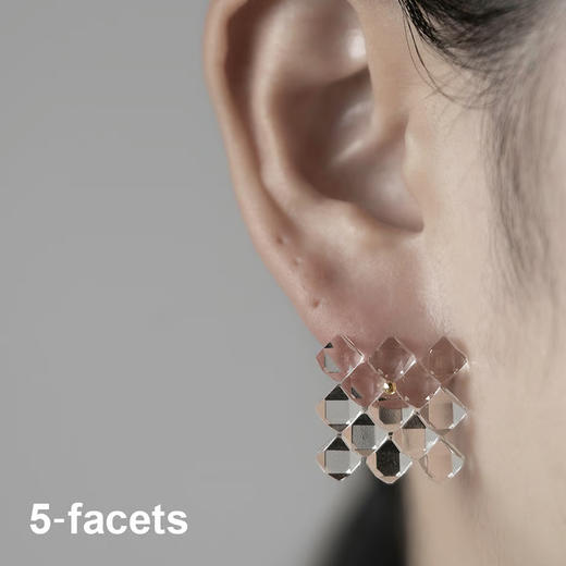订购20周到｜BUBUN-blur #4 5facets-冷工玻璃 耳环［日本设计师］ 商品图0