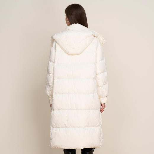 EITIE爱特爱冬季新款加厚保暖直筒显瘦立领连帽长款纯色羽绒服D2411409 商品图4