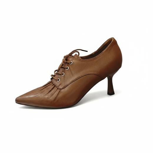 西村名物2025年秋季新款细高跟小尖头舒适原皮面深口鞋小短靴X25CM31851 商品图10